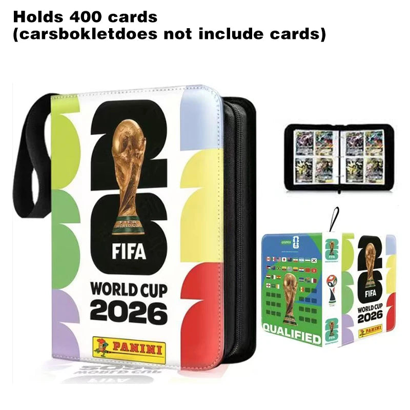 2026 World Cup Football Star Ronaldo Messi Mbappé 400/900pcs Album Book Folder Card Slots Collections Zipper Card Binder Holder