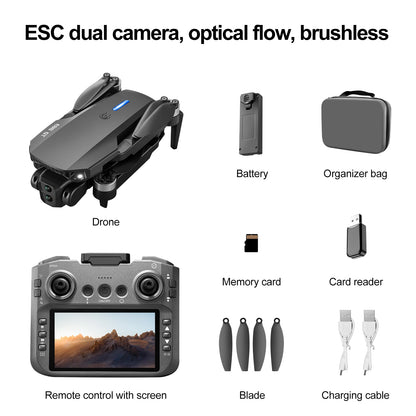 E88GT Drone 8K Professional HD 360° Dual Camera 12.5cm Screen Remote Control Brushless Motors Obstacle Avoidance Quadcopte 2025
