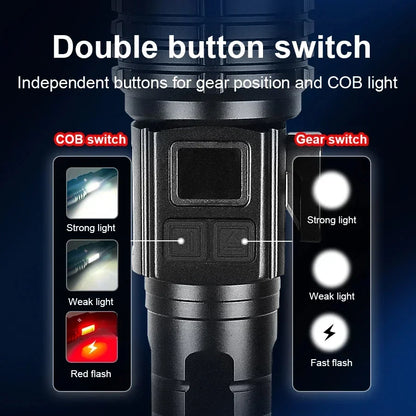 20000000LM Most Powerful Flashlights Super Bright White Laser Torch Waterproof Hand Lamp Magnetic With Tail Knife Lantern