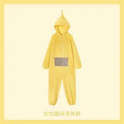 Adult Kids Costume Home 4 Colors Funny Tinky Winky Anime Tele baby tubbies Laa-Laa Po Soft Long Sleeves Piece Pajamas Costume