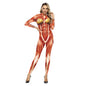 Women's Halloween Horror Role Bloodstained Jumpsuit Scary Cosplay Costume Bodysuit Uniform for Party