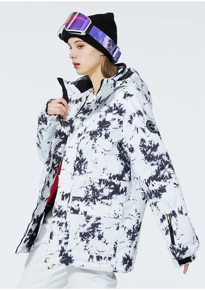 New Fashion Letter Women Ski Suit Winter Windproof Waterproof Snowboarding Jacket and Pants Snow Walking Clothes Female Snowsuit