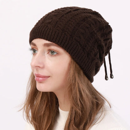 fashion women stretchy knitted Skullies Beanies Hat solid snood scarf warm Beanie For womem Autumn winter Female Beanie cap