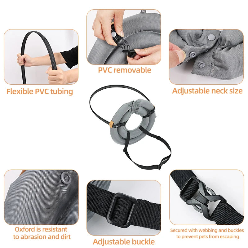 Blind Dog Collar Pet Safety Harness Adjustable Reflective Guiding Device Collar Anti Collision for Blind Dog and Cats Protection
