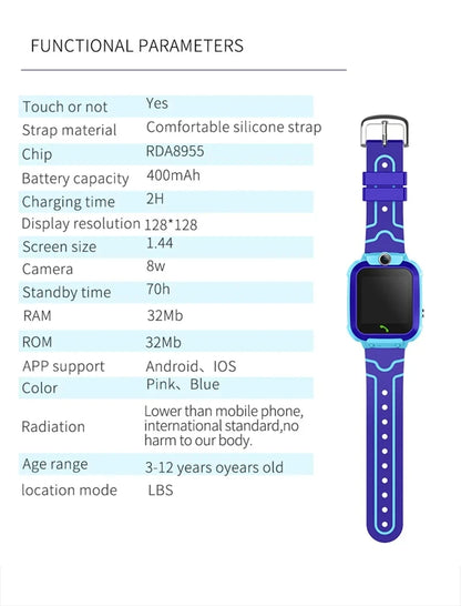 VIVO Kids 4G Smart Watch Sim Card Call Child SmartWatch SOS GPS Location Tracker Camera Waterproof Watch Gift For Ios Android
