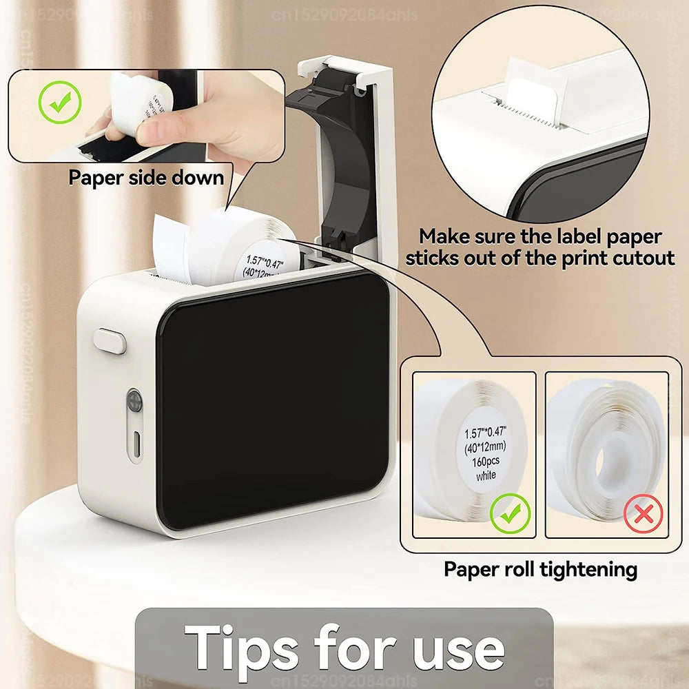 P15 Label Paper Roll White Adhesive Sticker for Marklife P15 P12 Q30 Q30S Label Printer 15*30mm 15*50mm Transparent Label Tape