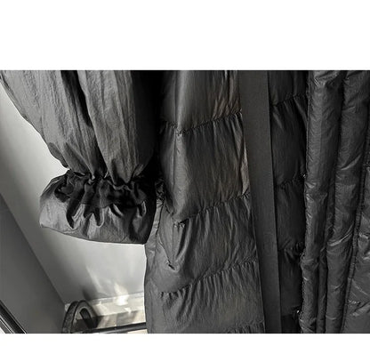 2025 New Women's Winter Black Down Jacket Women's Hooded White Duck Down Coat Windbreak Women Thicken Parker Overcoat