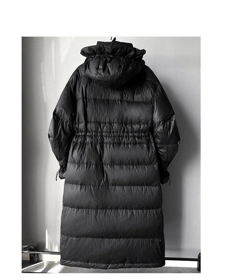 2025 New Women's Winter Black Down Jacket Women's Hooded White Duck Down Coat Windbreak Women Thicken Parker Overcoat
