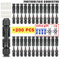 200/100/40/20/10 Pcs Photovoltaic Solar Connectors - 1000V 30A, 2.5/4/6mm² for PV/MC Cable, Panel Connectors Kit