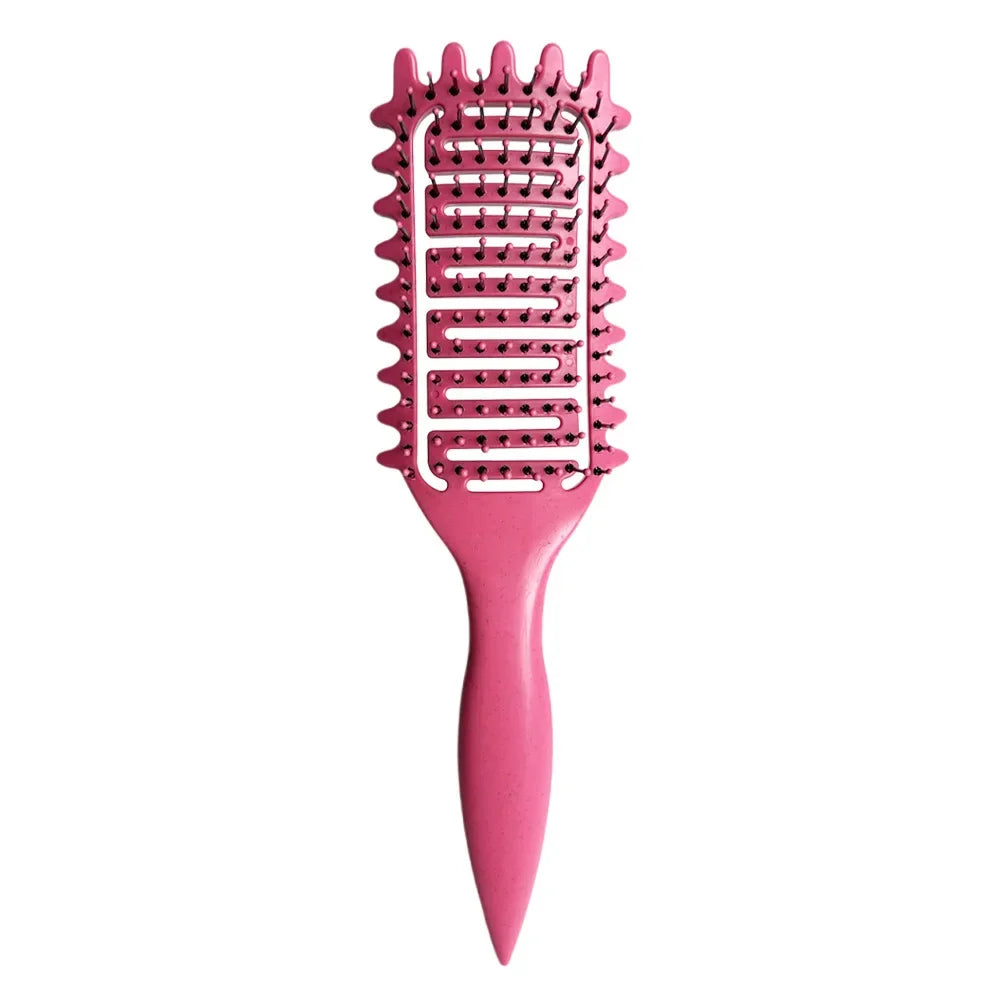 3 in 1 Curl Define Styling Brush Hollow Out Detangling Hair Brush Tangled Hair Comb