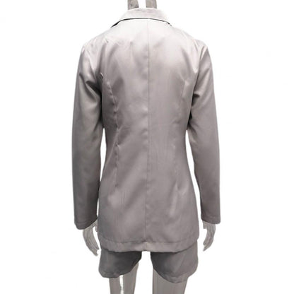 Women Suit Coat Single Button Lapel Deep V Neck Solid Color Formal Business OL Commute Lady Coat Jacket Slim Fit Blazer