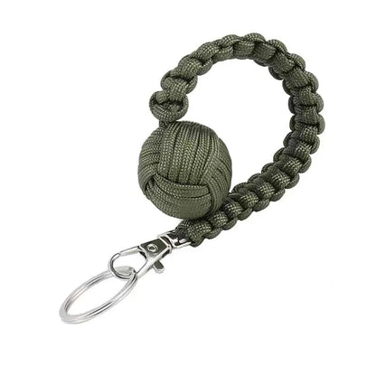 Outdoor Self-Defense Umbrella Rope Keychain Monkey Fist Steel Ball Chain Outdoor Safety Protection Accessories Knot Steel Ball