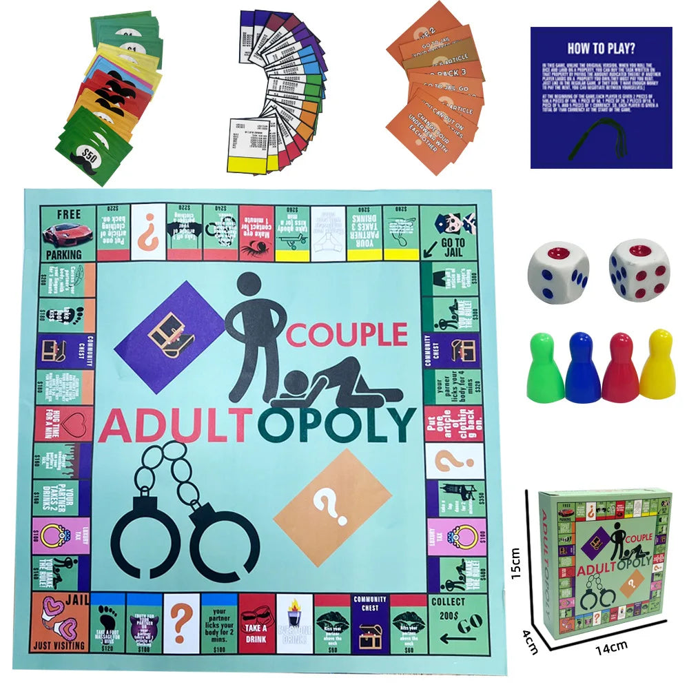 Adultopoly Board Game Couples Adultopoly Date Night Game Fun Interactive Relationship Card Game Conversation Cards For Couples