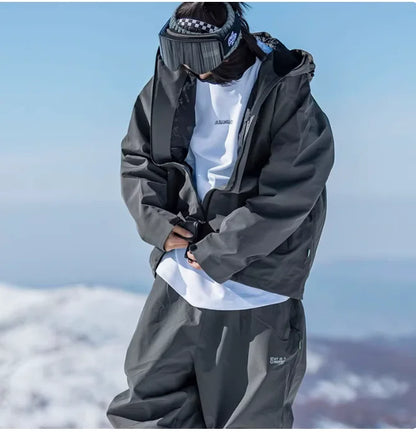 John snow 2024 New Male female couple Single and double board Ski suit set Loose type waterproof keep warm Ski pants ski jackets