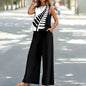 Bohemian Leaf Print Holiday Pants Set Round Neck Elegant Temperament Summer Sleeveless Top And Pants Hawaii Vacation Womenswear
