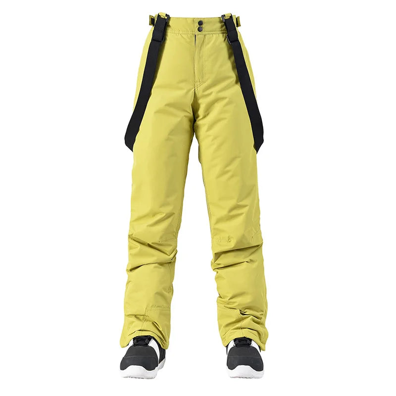 Cheap Women's and Men's Ice Snow Pants Outdoor Snowboarding Clothing Strap Trousers Skiing Suit Wear 10K Waterproof