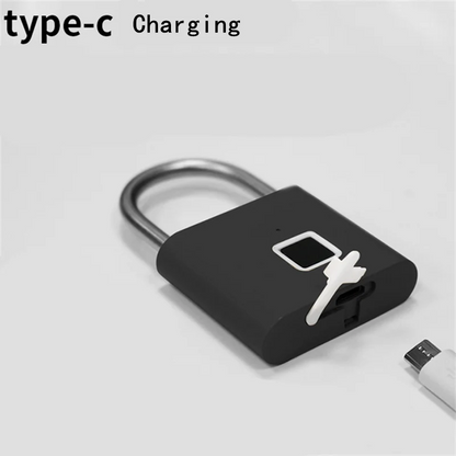 1PC Electronic Semiconductor Fingerprint Lock Smart Door Lock Rechargeable Security Padlock for Dormitory Home