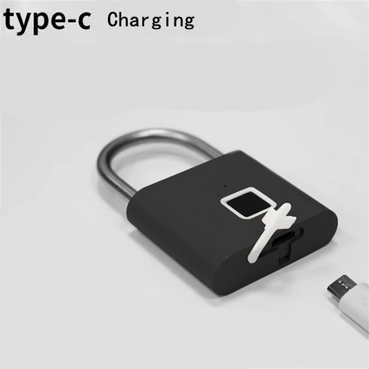 1PC Electronic Semiconductor Fingerprint Lock Smart Door Lock Rechargeable Security Padlock for Dormitory Home