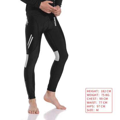 WOSAWE Men Cycling Tights Autumn Long Pants Shockproof Padded Tight Fitting MTB Bike Downhill Mountain Bicycle Leggings