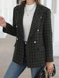Women's Blazer Autumn Winter New Fashion Button Design Double Breasted Elegant Notched Collar Long Sleeve Casual Blazer