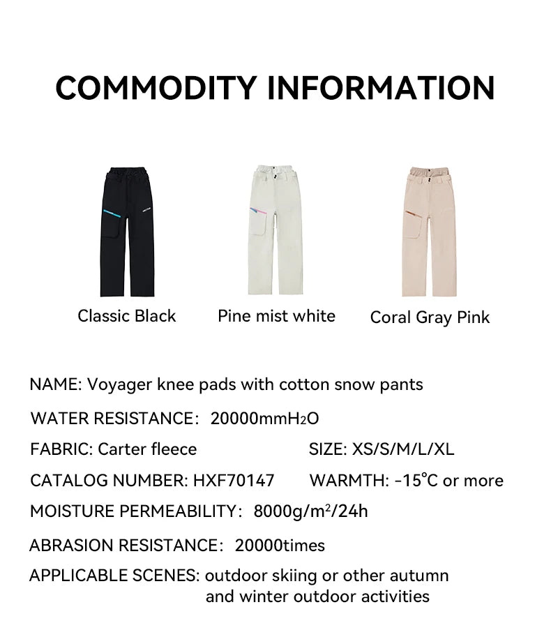 VECTOR  Woman Man Winter Ski Pants Outdoor High Quality Windproof Waterproof Warm Snow Trousers Winter Ski Snowboarding Pants