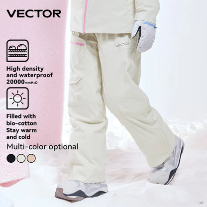 VECTOR  Woman Man Winter Ski Pants Outdoor High Quality Windproof Waterproof Warm Snow Trousers Winter Ski Snowboarding Pants