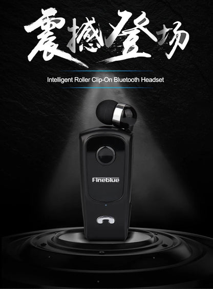 Fineblue F920 Wireless Retractable Portable Mini Bluetooth Headset Calls Remind Vibration Wear Clip Sports Running Earphone