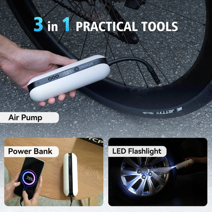 CYCPLUS Smart Air Pump Bicycle Accessories High Pressure Portable Inflator Power Bank Hand Pump for Bike Car Tyre MTB Foot Ball