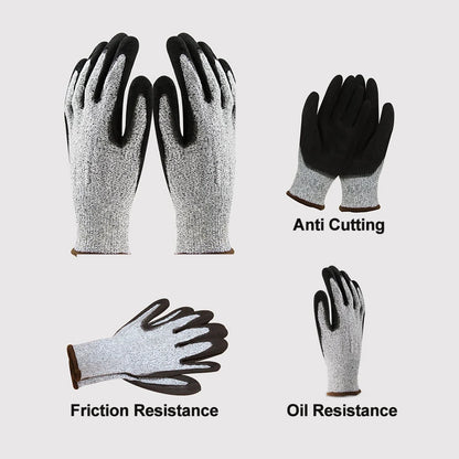 Level 5 Cut Resistant Gloves 3D Comfort Stretch Fit  Washable Anti-cut Protective Gloves for Construction Gardening