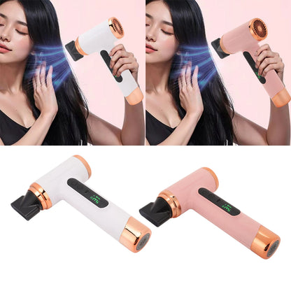 Hot and Cold Air Hair Dryer 15000mAh 200W Lightweight Multi Modes Portable Hair Dryer Ergonomic Grip with Nozzle for Travel