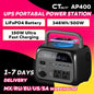 CTOLITY AP400 500W Solar Generator Portable Power Station 345Wh LiFePO4 Battery 110V 220V AC Output Home Camping Travel RVs