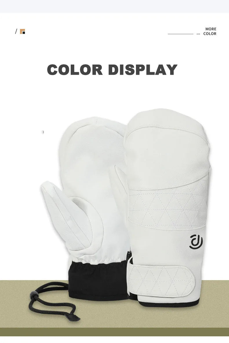 Ski Gloves Men's Waterproof and Cold-proof Plus Velvet Thickening Outdoor Cycling Warm Winter Cycling Gloves Men and Women