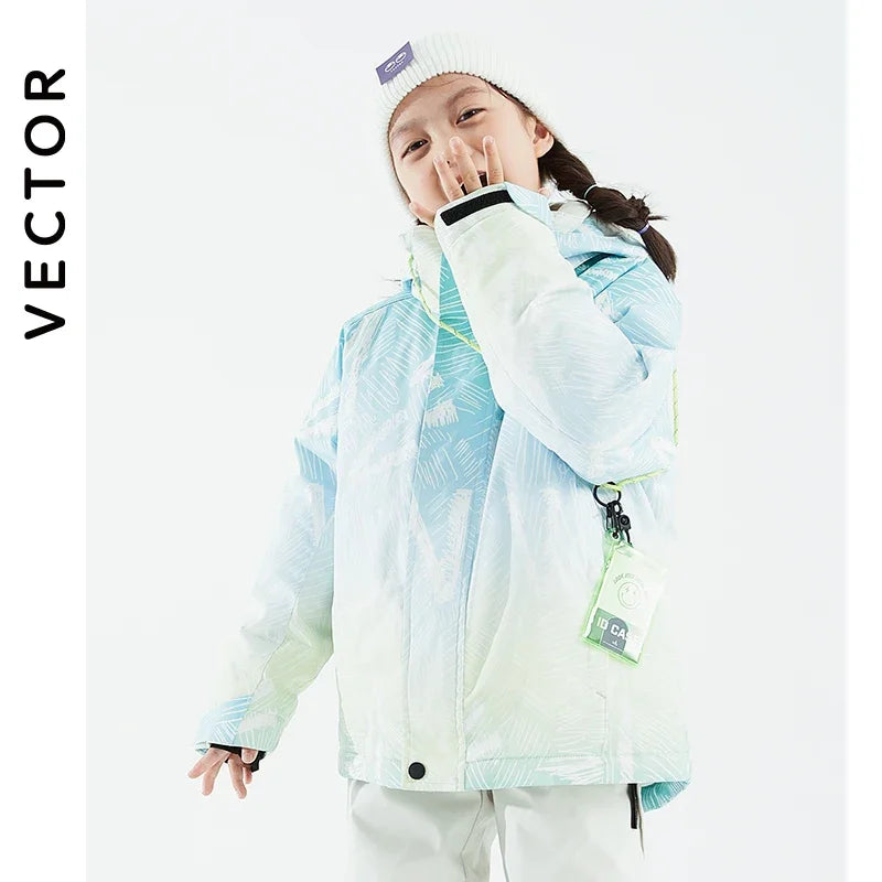 VECTOR Ski Professional Children's Ski Jacket Warm Waterproof Boys Girls Outdoor Skiing Snowboarding Winter Ski Kids