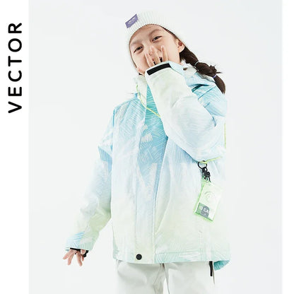 VECTOR Ski Professional Children's Ski Jacket Warm Waterproof Boys Girls Outdoor Skiing Snowboarding Winter Ski Kids