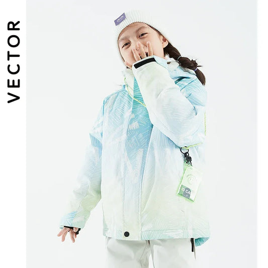 VECTOR Ski Professional Children's Ski Jacket Warm Waterproof Boys Girls Outdoor Skiing Snowboarding Winter Ski Kids