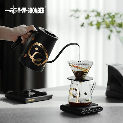 MHW-3BOMBER 220V Electric Kettle Gooseneck Pour Over Kettle Coffee Pot Precise Control Heating Water Boiler Barista Tool