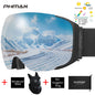 PHMAX Magnetic Ski Goggles UV400 Skiing Eyewear Anti-fog Lens Women Men Winter Outdoor Sports Mountain Snowboard Big Snow Goggle
