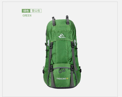 60L Camping Hiking Backpacks Men Outdoor Tourist Backpacks Nylon Sport Bag for Climbing Travelling with Rain Cover Free Knight