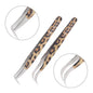 Leopard Eyelash Tweezers Stainless Steel High Quality Lash Tweezer For Lashes Extension Anti-Static 3D Accurate Clip Makeup Tool