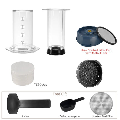 New 250ml Espresso Coffee Maker Machine Portable Cafe French Press Coffee Pot With Filter Paper Kit Bar Set For AeroPres