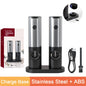 Rechargeable Electric Salt And Pepper Grinder Set With LED USB Charging Base Stainless Steel Automatic Spice Grinder Pepper Mill