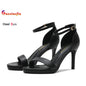Summer Women's Sandals Solid Color Simple Fashion Buckle Comfortable Casual Sandals Shoes Sexy Elegant Banquet Party High Heels