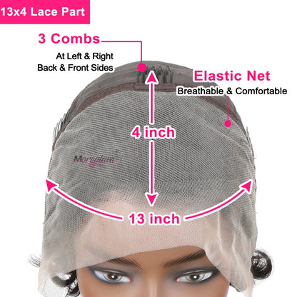 Pixie Cut Wig Short Curly Lace Front Human Hair Wigs For Black Women Raw Indian Finger Wave 13x4 Transparent Lace Frontal Wigs