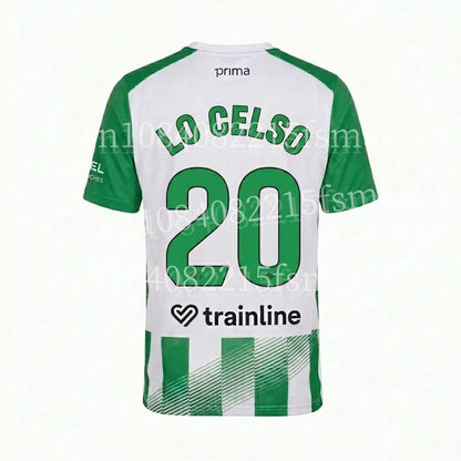 2026/27Men Green White Striped Soccer Jersey Short Sleeve Quick Dry Football Shirt Breathable Sports Shirt Team Training Uniform