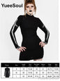 Halloween Gothic Grunge Punk Women Dress Long Sleeve Lace Slim Black Dresses 2025 New Y2K Harajuku Lolita Fairy Core Party Dress