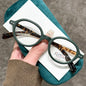 Retro Small Frame Presbyopia Glasses Oval Frame Green Tortoiseshell Reading Glasses Blue Light Blocking Eye Protection Eyewear