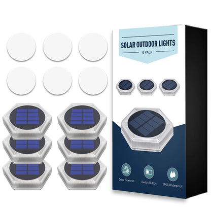 Blue Solar powered Outdoor LED Garden Lights Auto On/Off Waterproof IP68 Step Railing Stairs Yard Patio Pathway Driveway Light