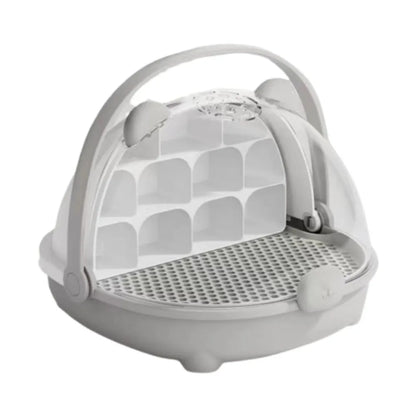 Breathable Hole Silkworm Breeding Box Folable Handle Plastic Insect Habitat Cage Visible Door Silkworm Observation Cabin Student