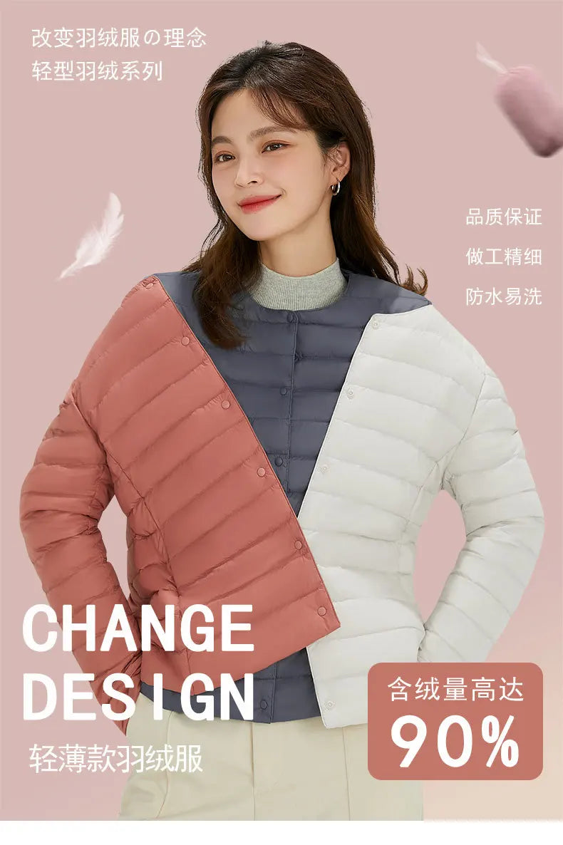 Top Grade 90% White Duck Down Women Ultra Lightweight Packable Line Jackets 2023 New Autumn Winter Keep Warm Puffer Coats