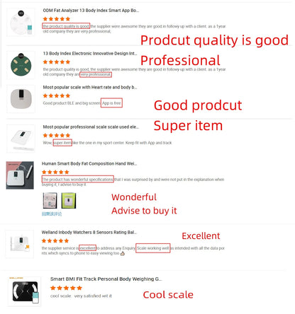 Smart Bioimpedance Scale New Smart Body Composition Scale Digital Scale Body Fat Weight Scale Balance Bioimpedance Scale